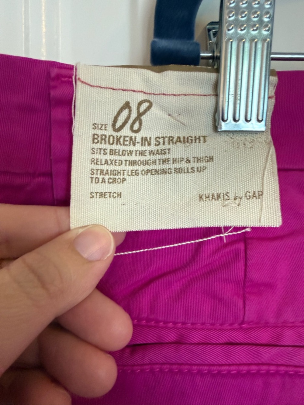 GAP Fuchsia Broken-In Straight Khaki - Picture 2 of 5
